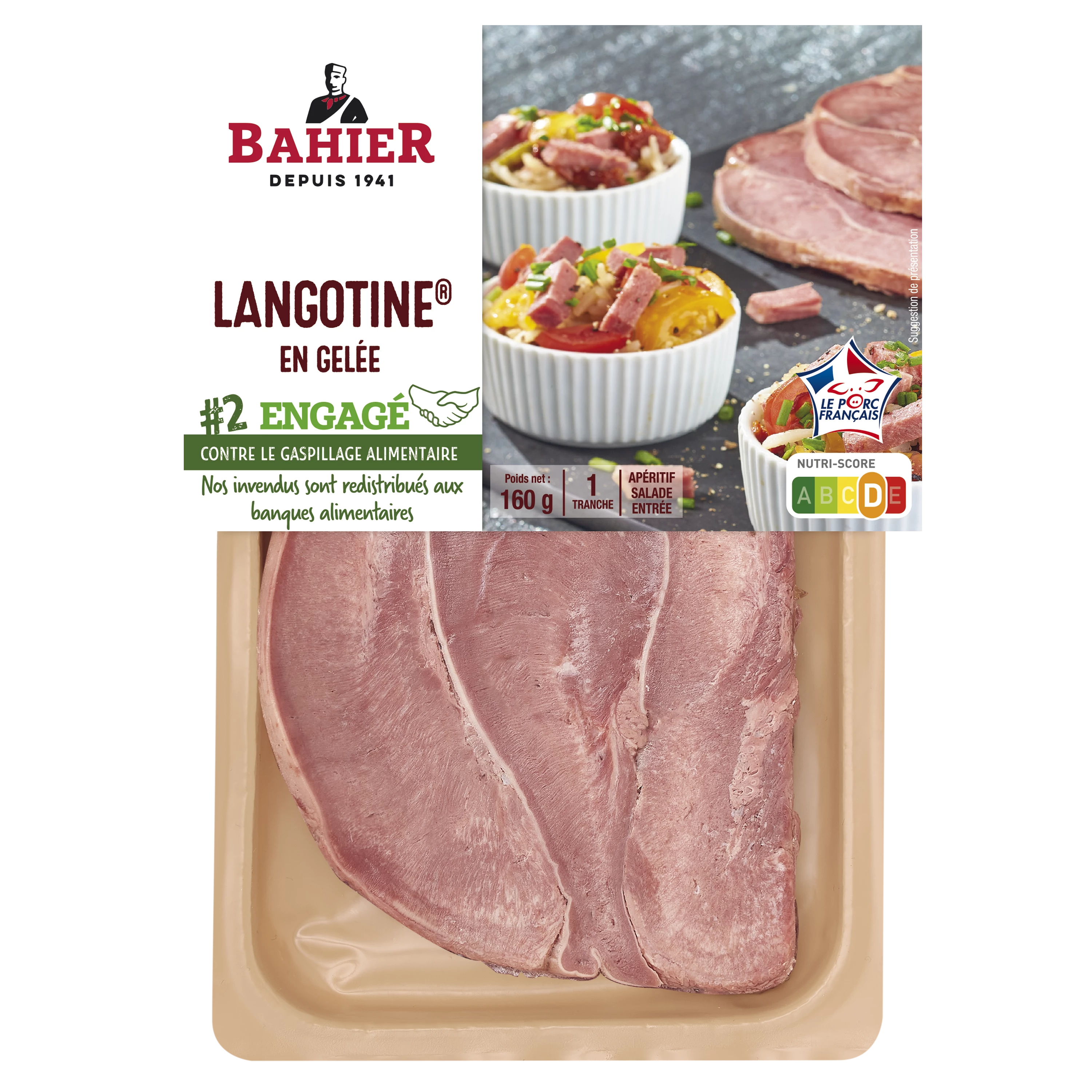 Langue Porc en Gelée, 280g - BAHIER