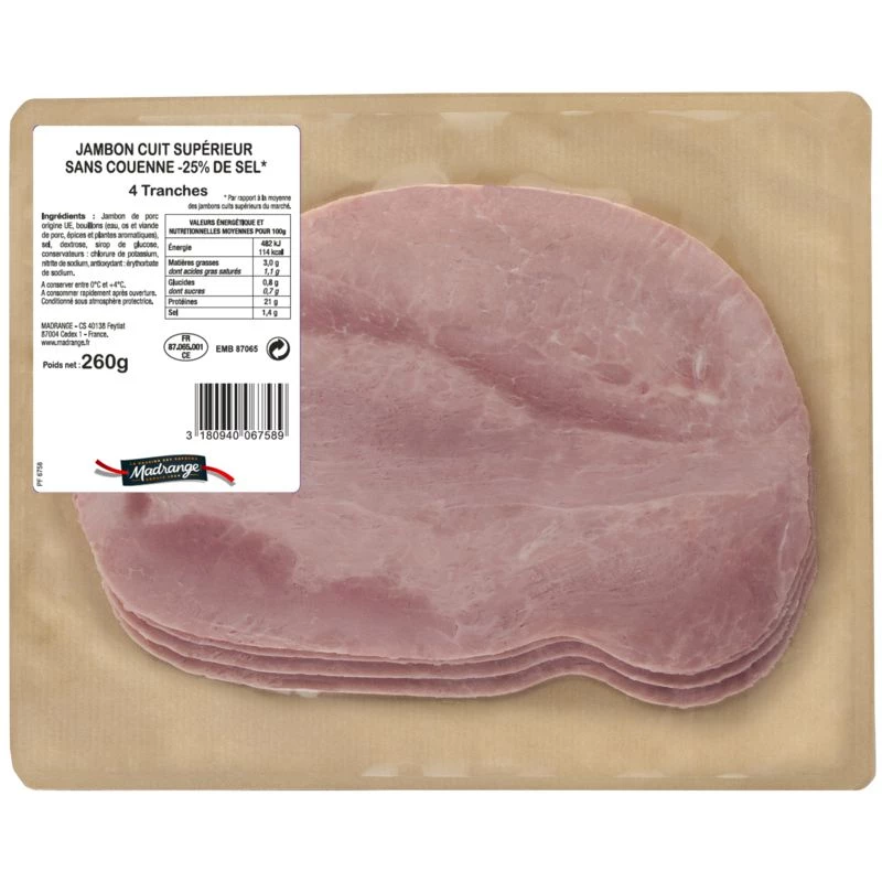 Jambon Cuit Dd Tsr 4tr.260g
