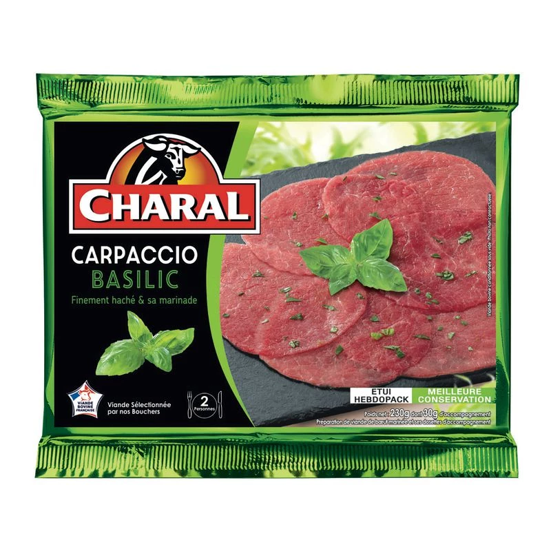 Carpaccio and Finely Chopped Basil Marinade, 2x100g - CHARAL