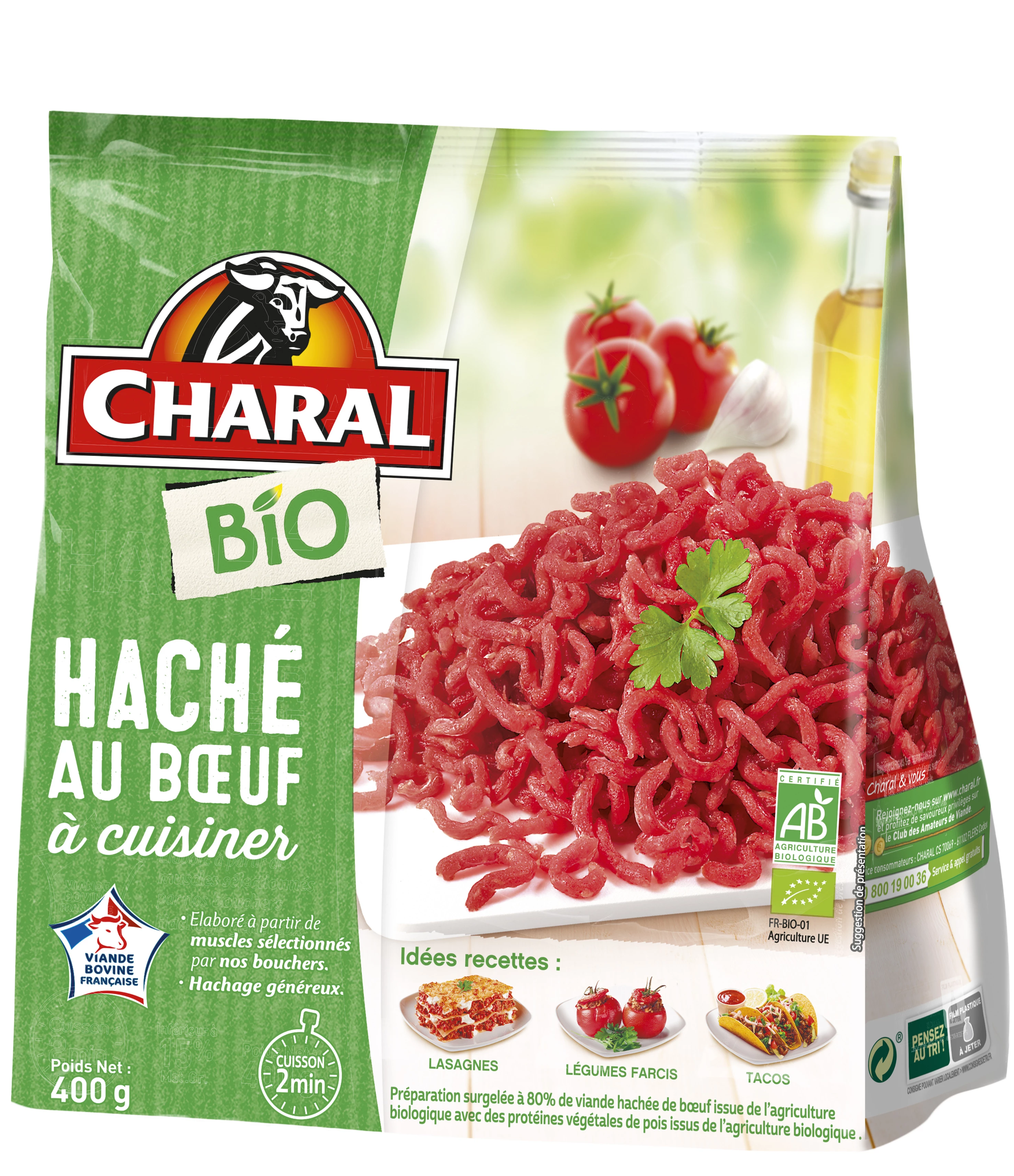 Hache A Cuisiner Bio 400g