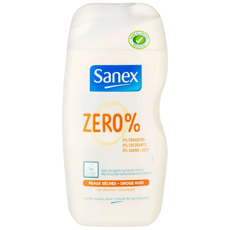 Gel douche zéro % peaux sèches 500ml - SANEX