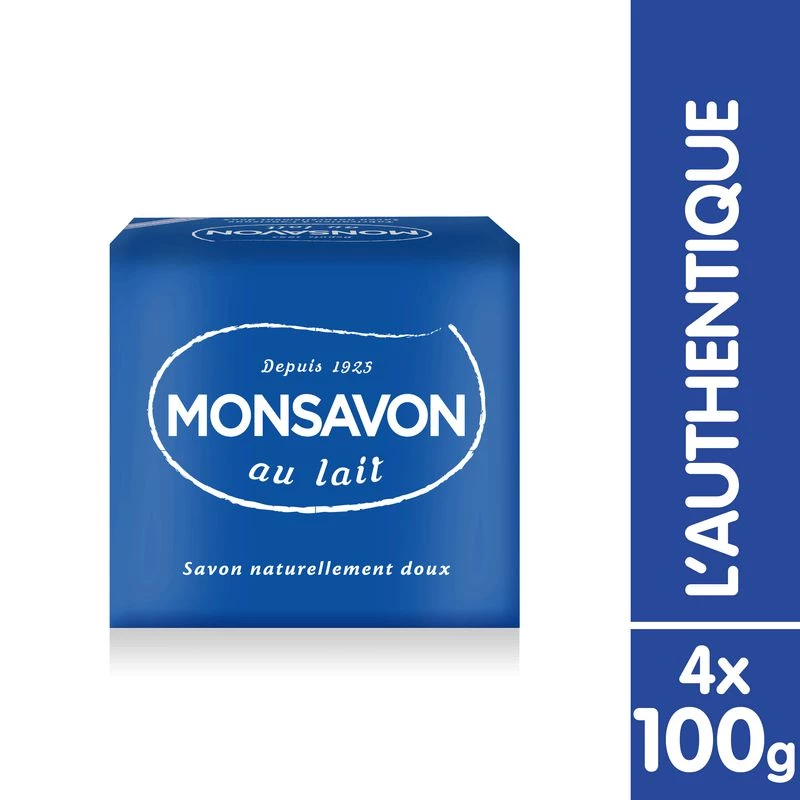 Solid Soap Softens Hands Fresh And Delicate Scent Of Lavender With Milk 4x100g - MONSAVON