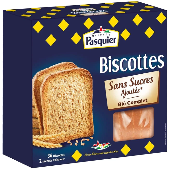 Fette biscottate integrali senza zuccheri aggiunti 353g - PASQUIER