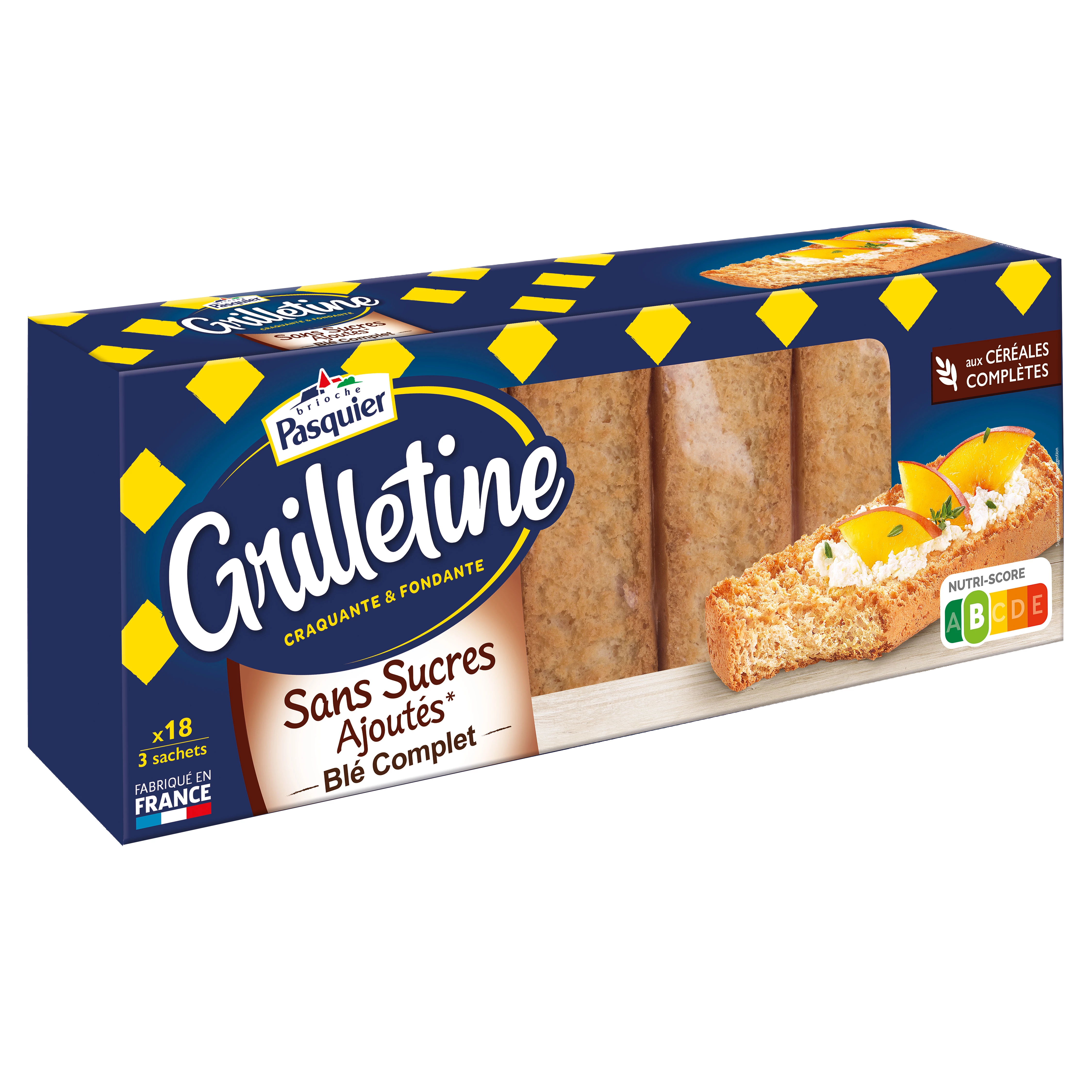 Vollkorn-Grilletine ohne Zuckerzusatz, 255 g - PASQUIER