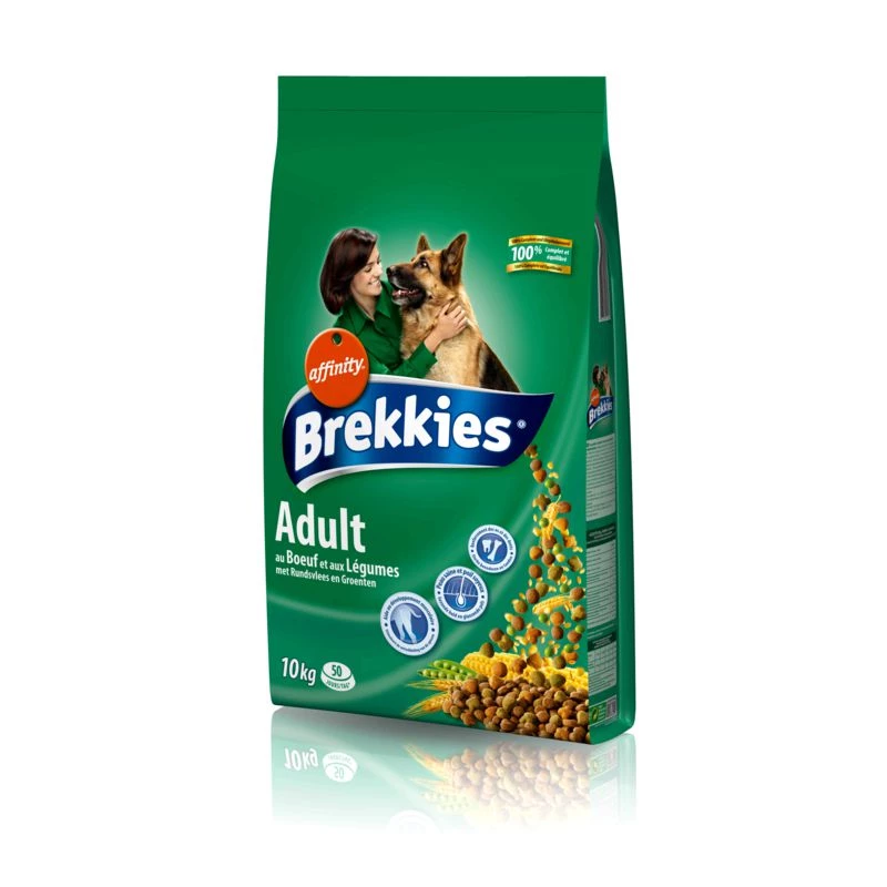 Croquettes pour chiens multicroc bœuf 10 kg - BREKKIES
