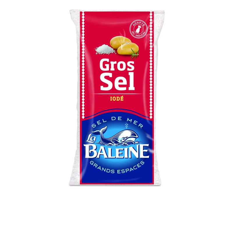 Sal gruesa yodada, 1kg - LA BALEINE