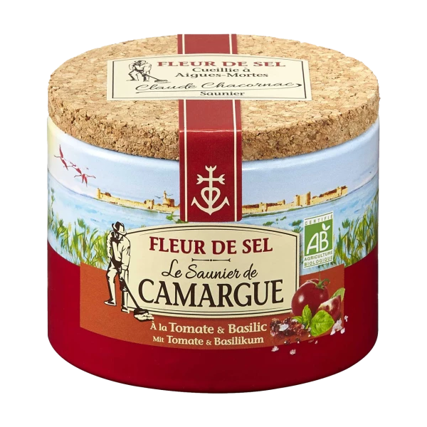 Fleur De Sel Tomate e Manjericão Orgânico 125g - Le saunier de camargue