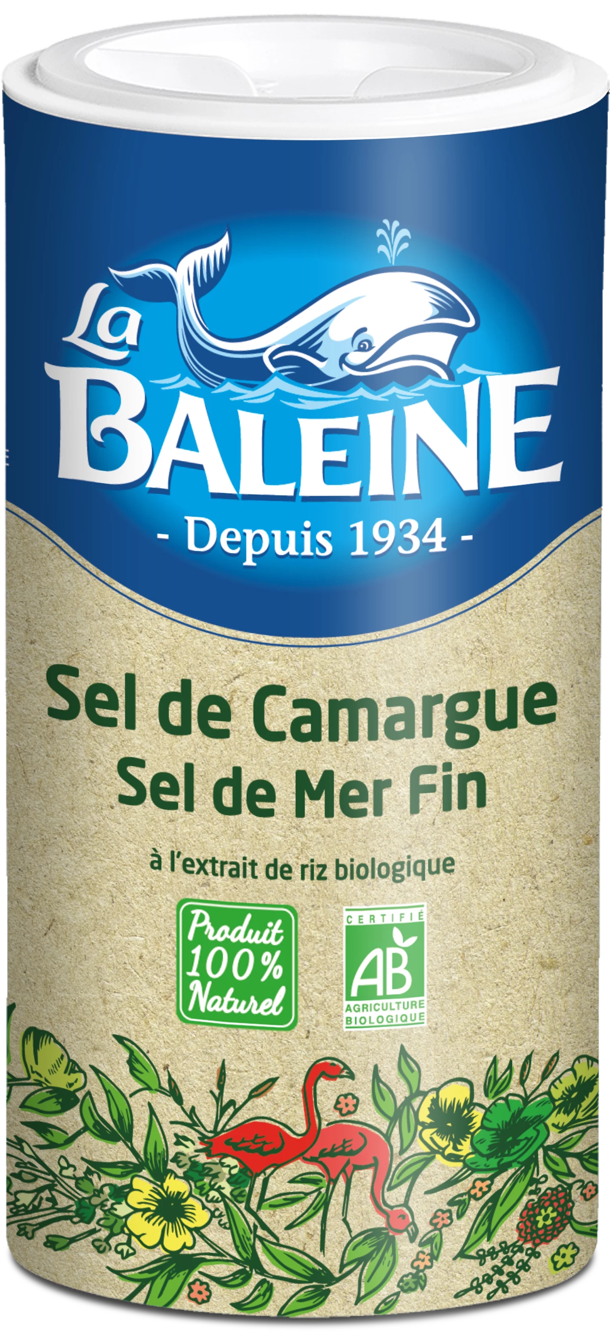 Sale di Camargue con estratto di riso biologico 250g - LA BALEINE