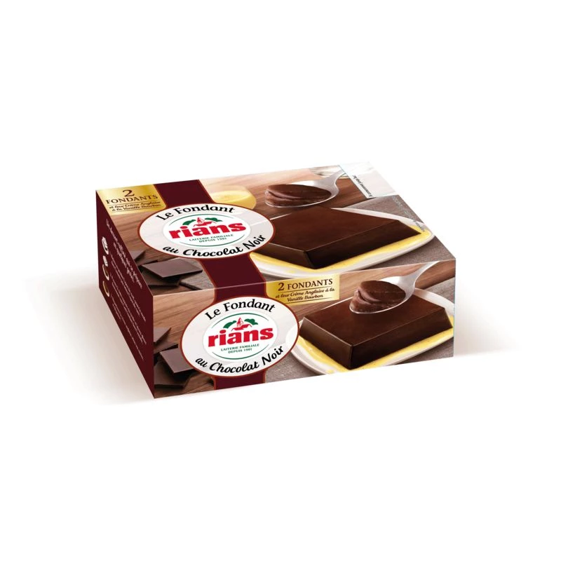 Fondant chocolate & custard dessert 2x110g - RIANS
