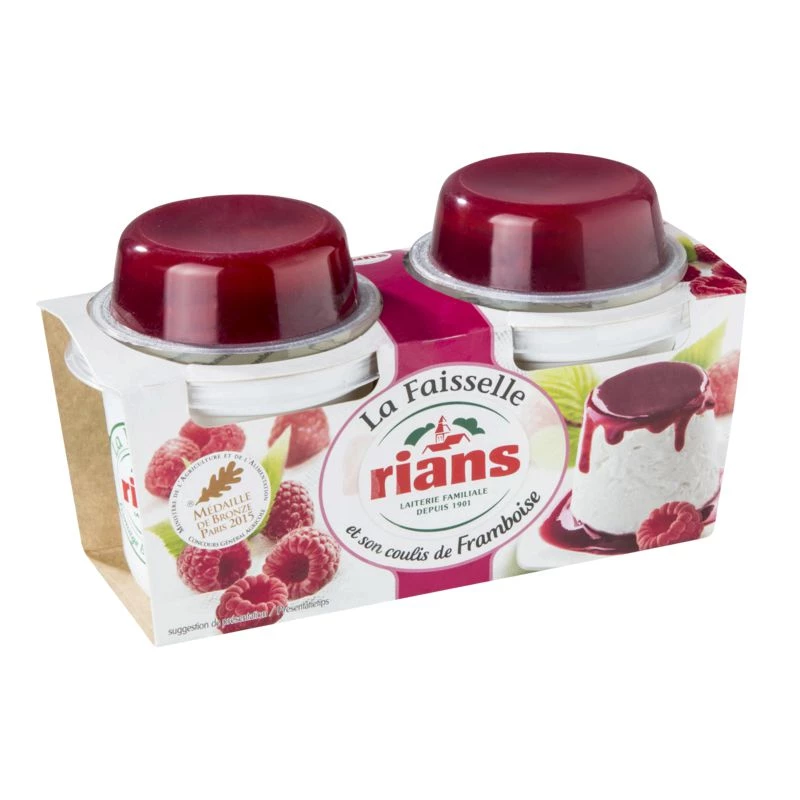 Yogur La Faisselle Coulis De Frambuesa 6% 2x100g + 2x20g - Rians
