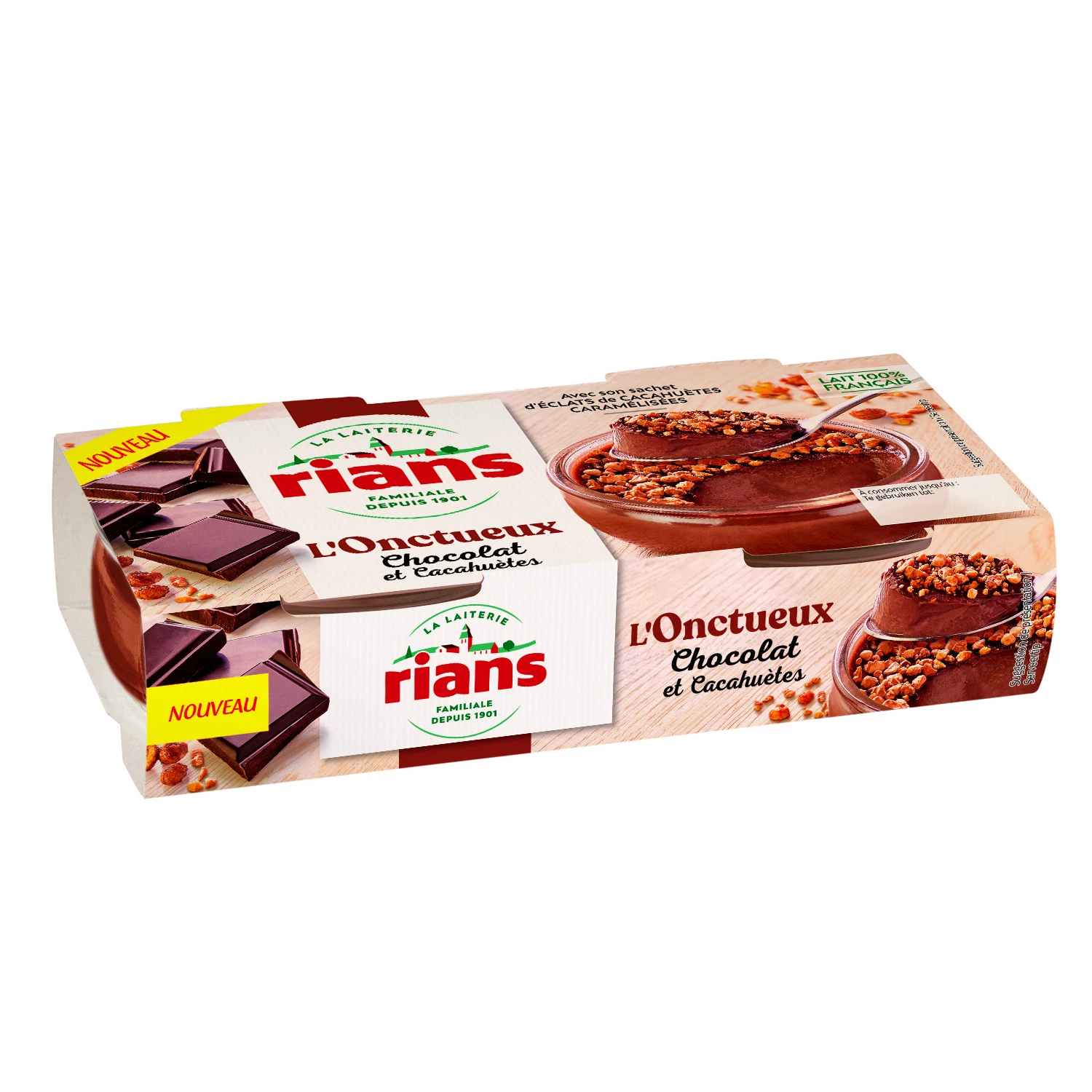 L'Oncteux au Chocolat et Cacahuètes, 2x90g - RIANS