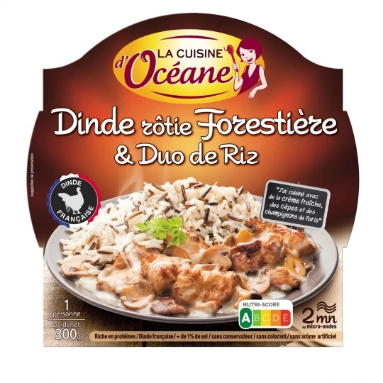 Dinde Rôtie Forestière et Duo de Riz, 300g - La CUISINE D'OCEANE