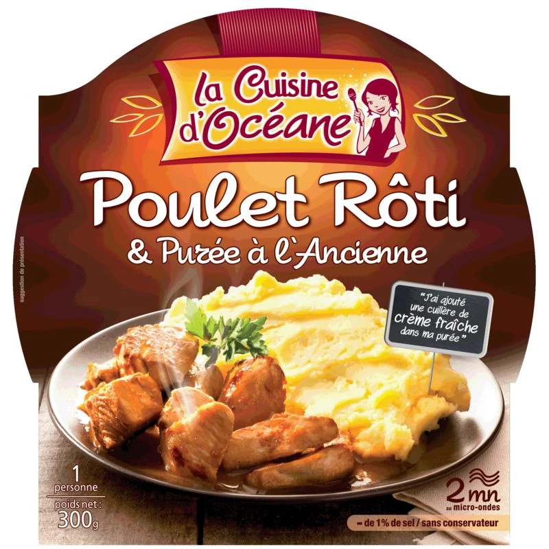 Poulet Rôti et Purée,300g - La CUISINE D'OCÉANE