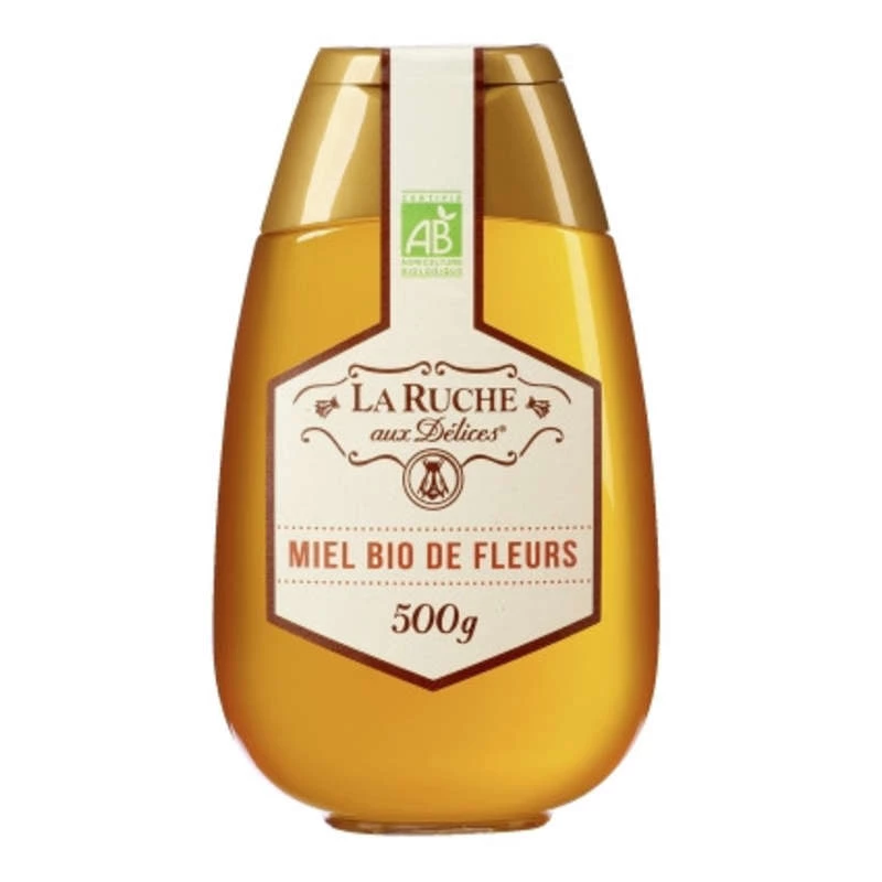 Organic French Honey Glass Jar 500g - LA RUCHE AUX DELICES
