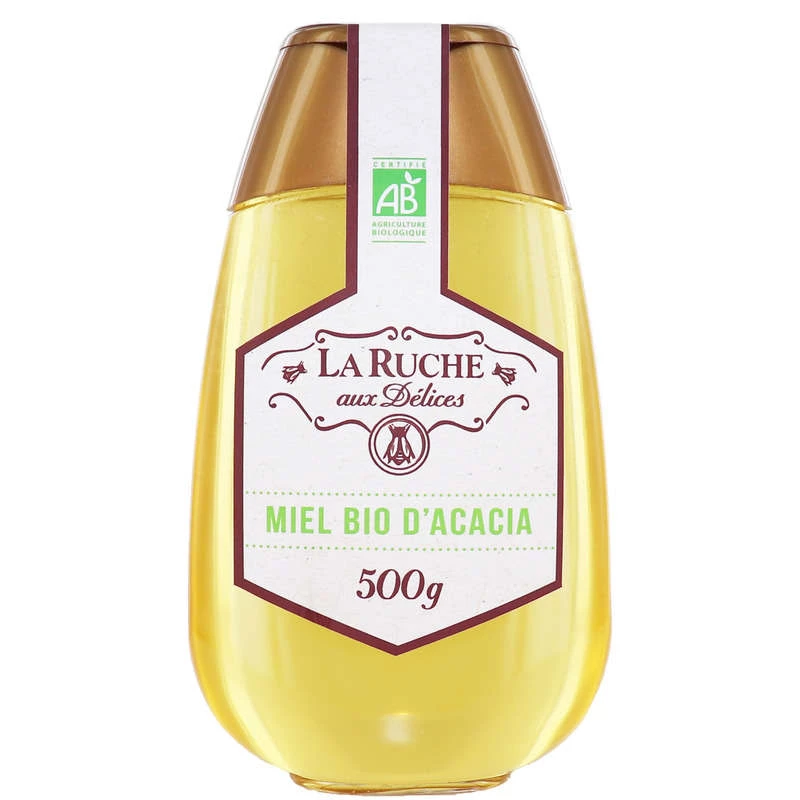 Мед акациевый органический, бутылка 500г, производитель LA RUCHE AUX DELICES