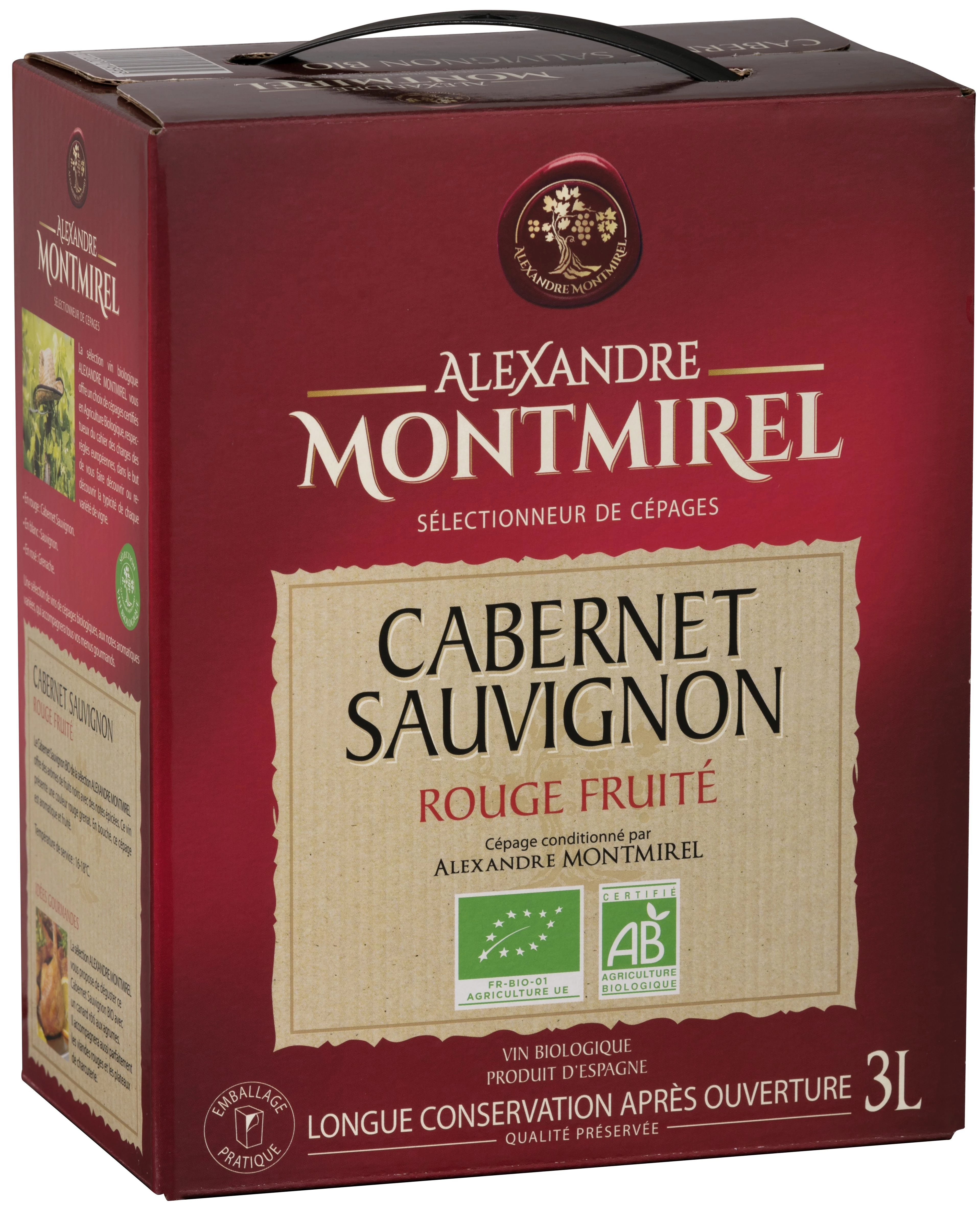 Vin Bio d'Espahne Cabernet Sauvignon, 13°, bib3l - ALEXANDRE MONTMIREL