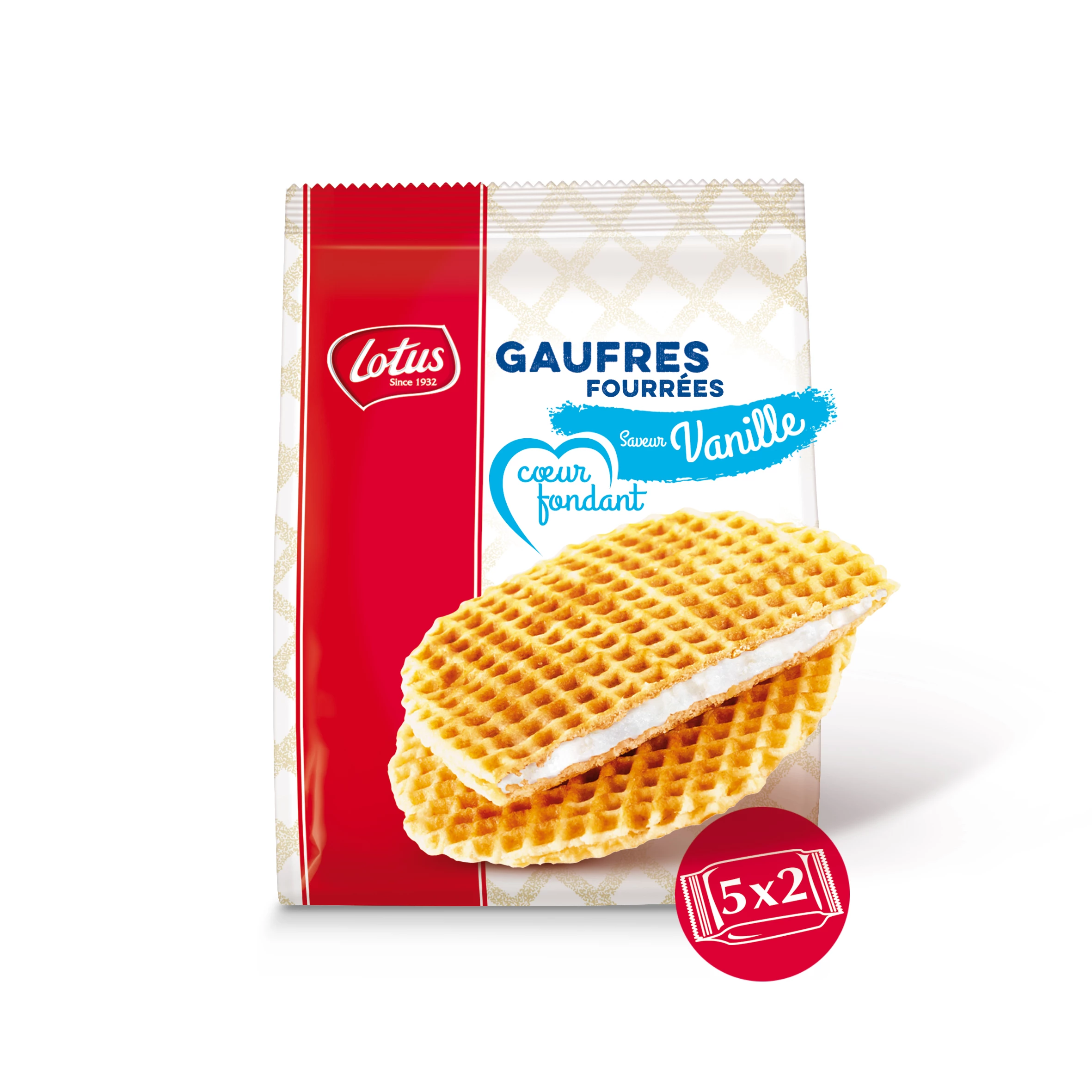 وافل بحشوة القلب الذائب، نكهة الفانيليا 310 جرام (5x2p) - LOTUS