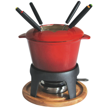 Service Fondue 10p Rouge