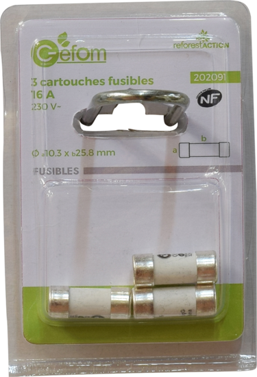 3 Cartouches Fusible 16a 10 3x