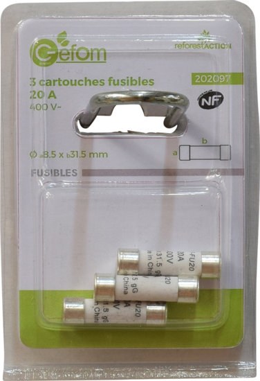 3 Cartouches Fusible 20a 8 5x3
