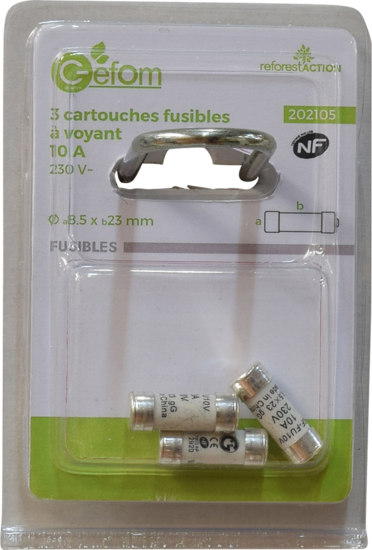 3 Fusibles A Voyant 10a 8 5x23