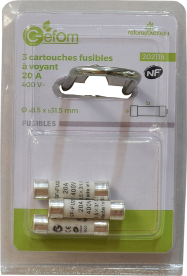 3 Fusibles A Voyant 20a 10 3x2