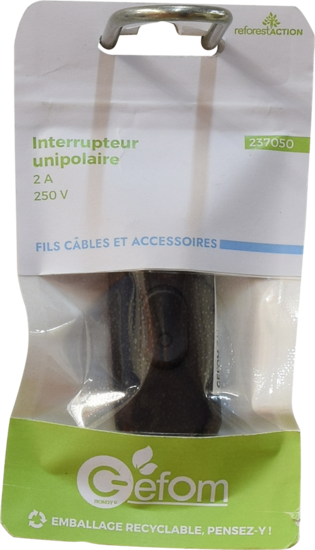 Interrupteur Unipolaire Noir