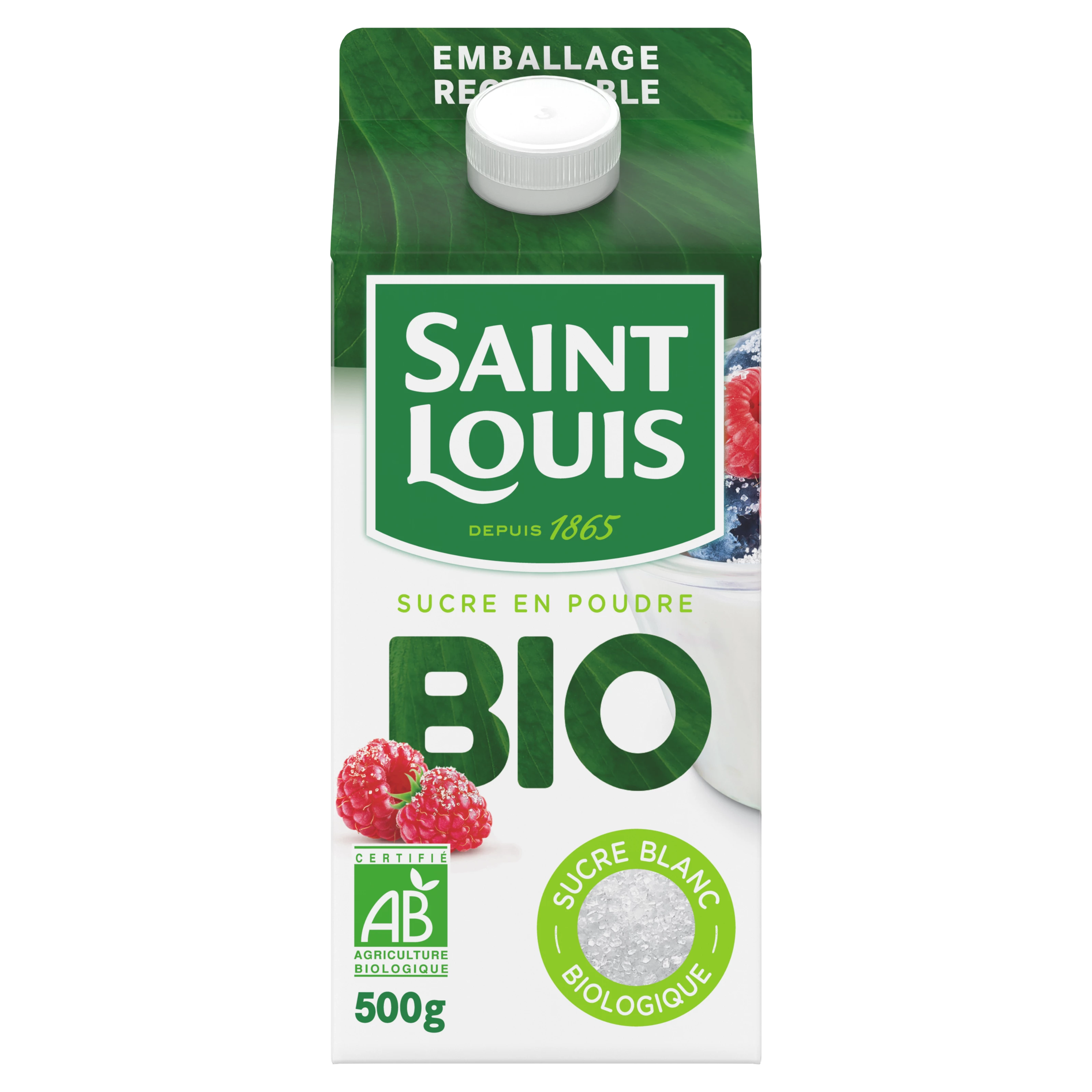 Sucre Poudre Bio Blanc 500g - SAINT LOUIS