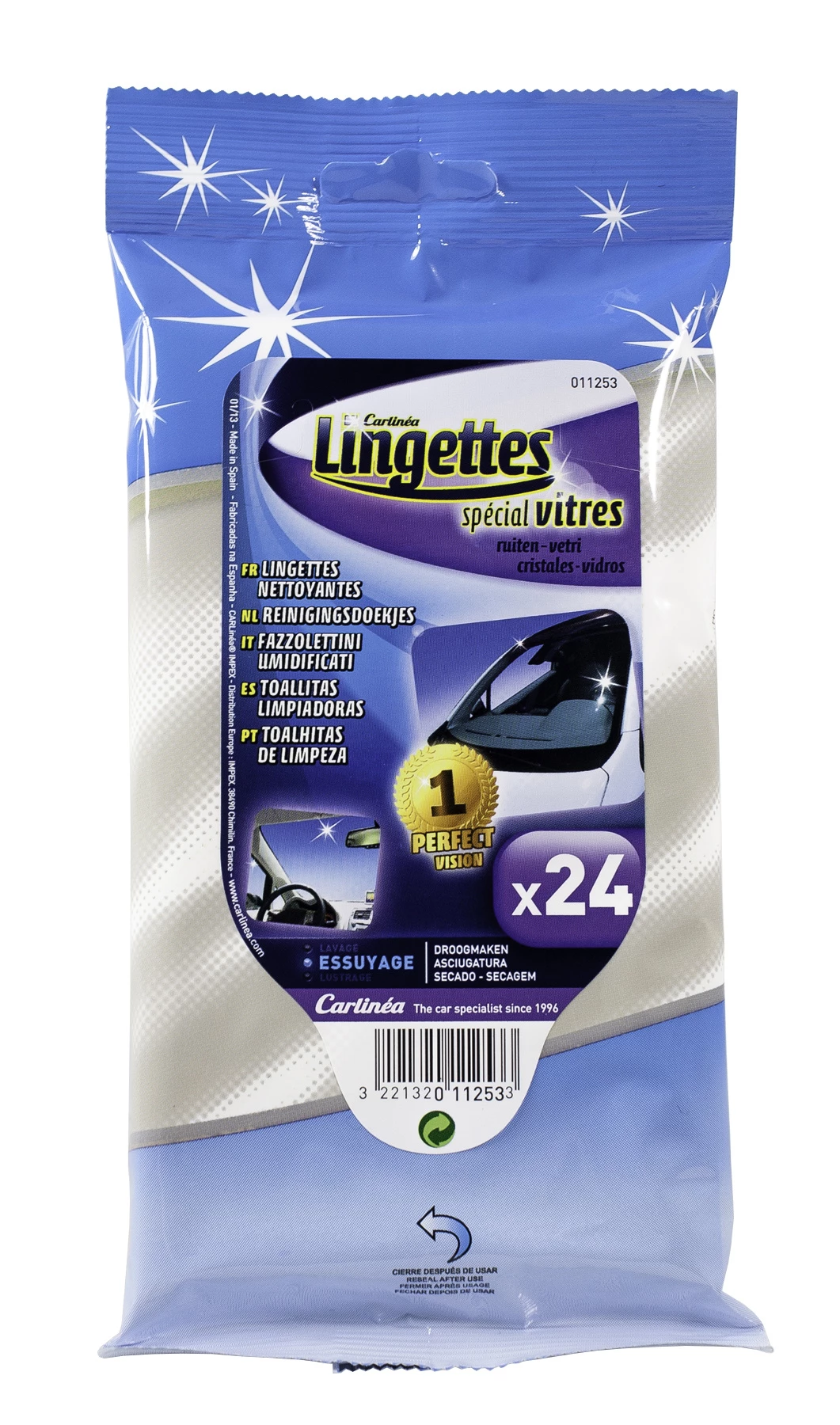 Carlinea 24 Lingettes Vitres