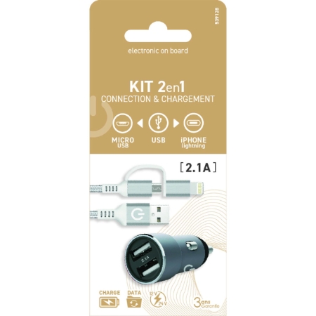 Eob Kit Prise Alu 2usb 2 1a