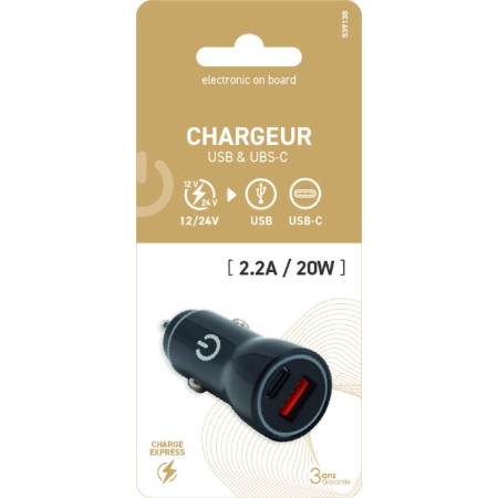 Eob Chargeur 12 24v Usb Usb-c
