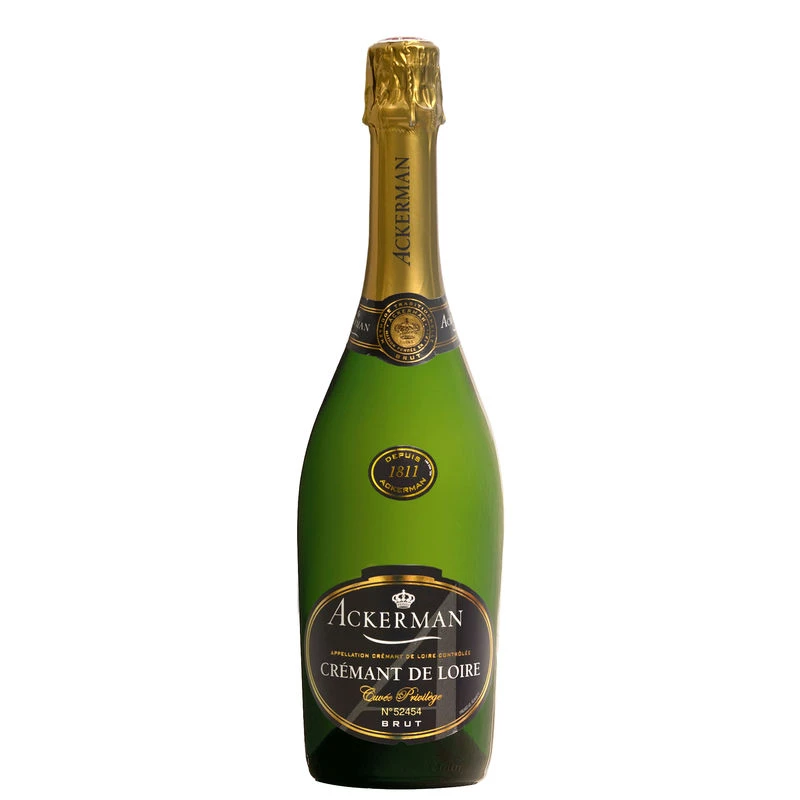 Mousserende Witte Wijn Crémant de Loire, 11,5°, 75cl - ACKERMAN