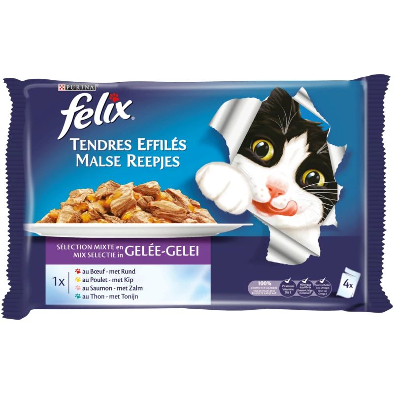 Tendres Effilés Viandes et Poisson pour chat 24x100 g - WHISKAS