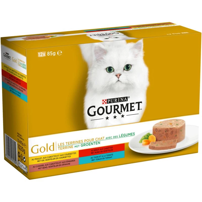 Ração para gatos GOURMET variedade vegetal 12x85g - PURINA