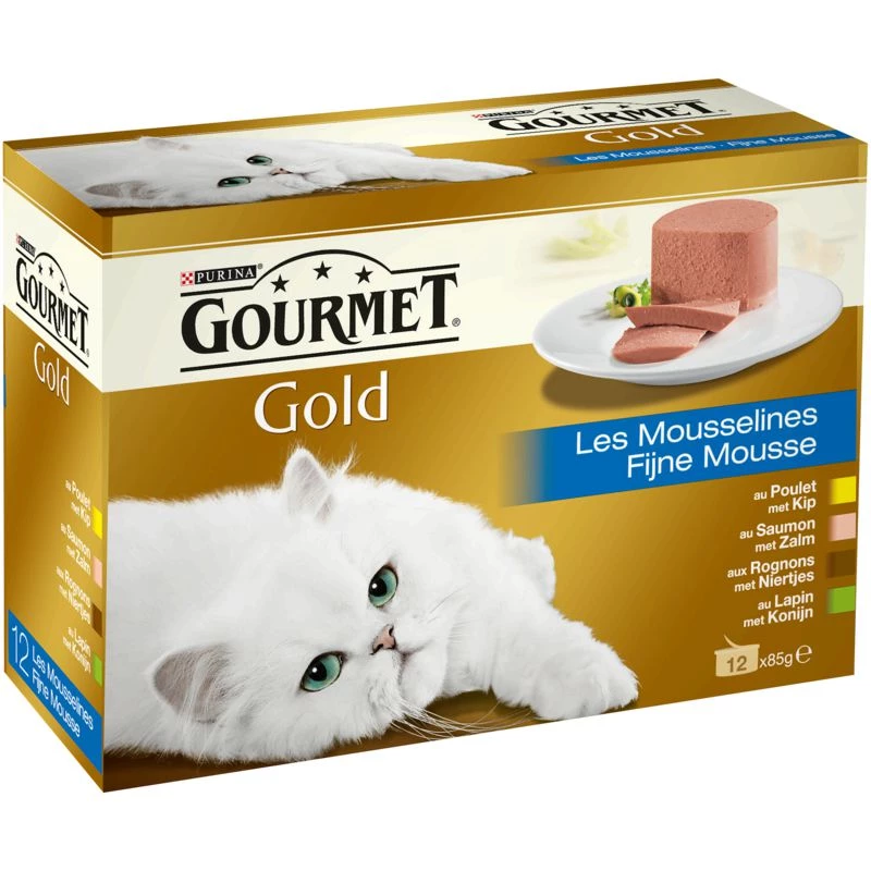 Pâtée pour chats Gold les Mousselines GOURMET 12x85g - PURINA