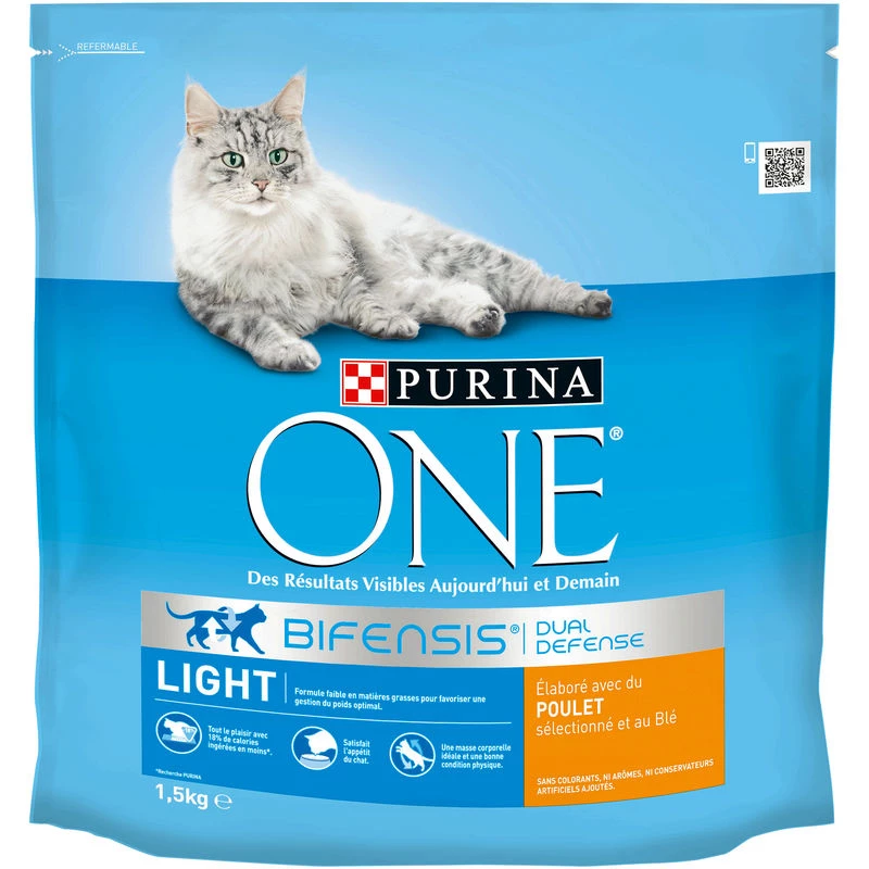 Comida seca para gatos Light/pollo 1,5kg - PURINA ONE