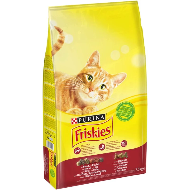 Friskies Kroketten für Katzen mit Rind/Huhn/Gemüse 7,5kg - PURINA