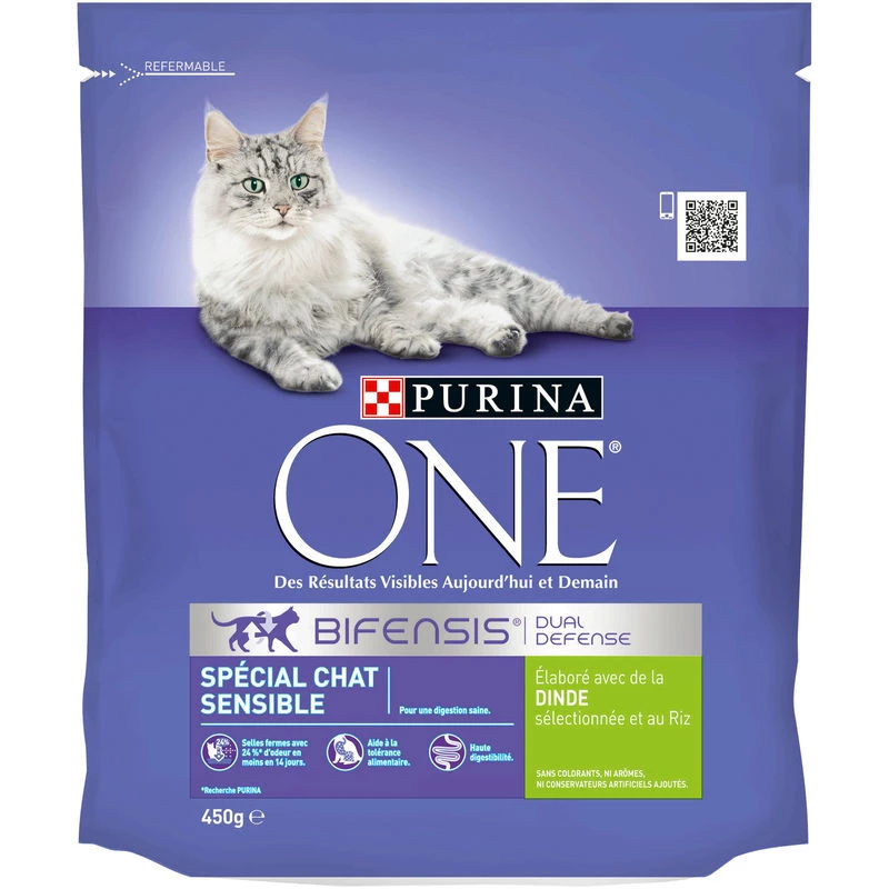 Cat food for sensitive cats, turkey 450 g - PURINA