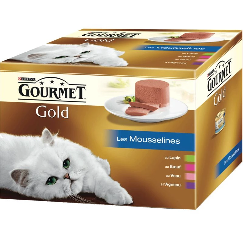 Les Mousselines Gourmet Gold comida para gato 24x85 g - PURINA