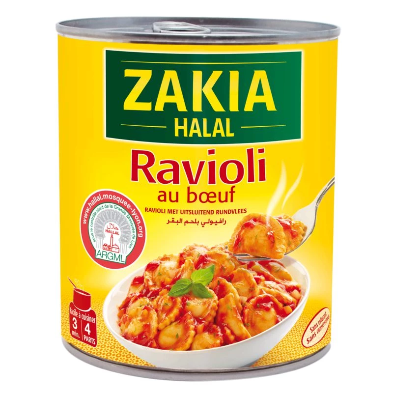 Halal beef ravioli 800g - ZAKIA