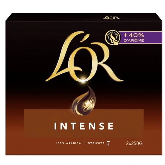 100% intens Arabica gemalen koffie 2x250g - L'OR