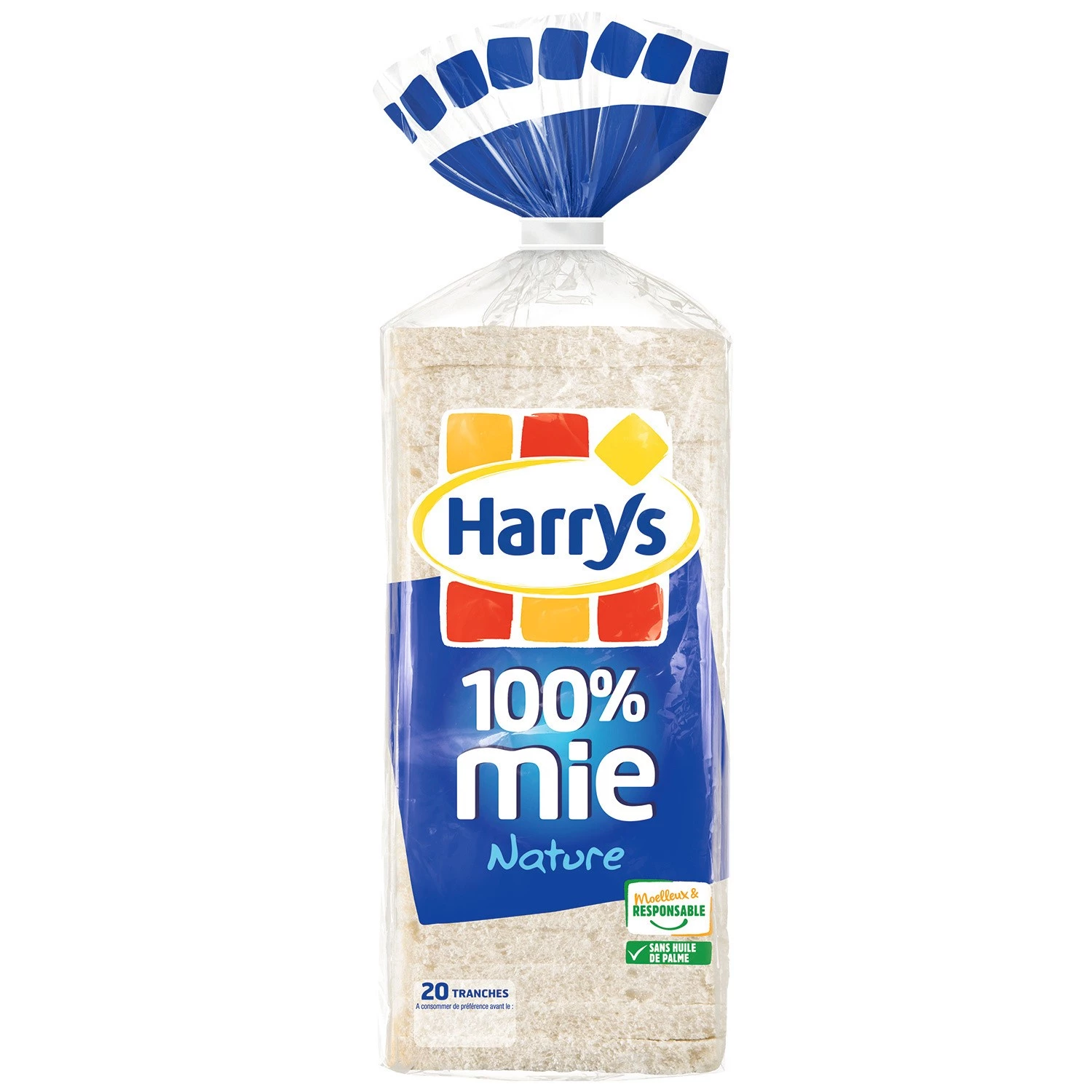 Pain de Mie Nature Sans croûte x20 500g - HARRY'S