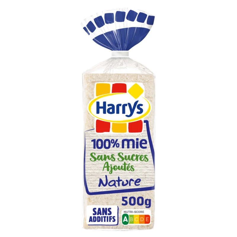 Plain crustless sandwich bread with no added sugar, thick slices, 500g - HARRYS
