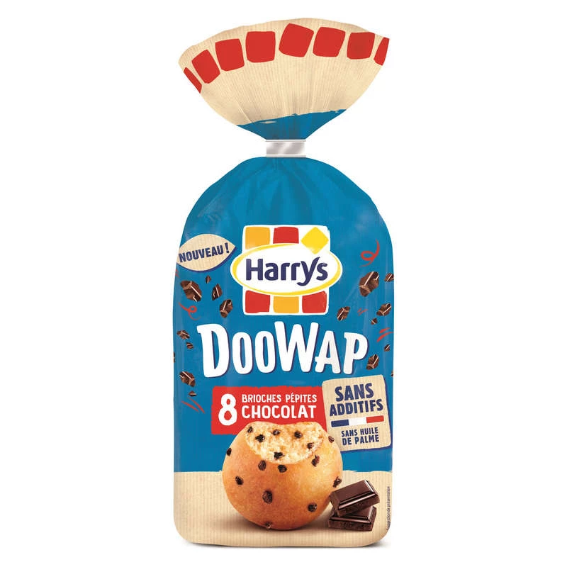 Doowap Brioche com Lascas de Chocolate X8 330g - HARRYS