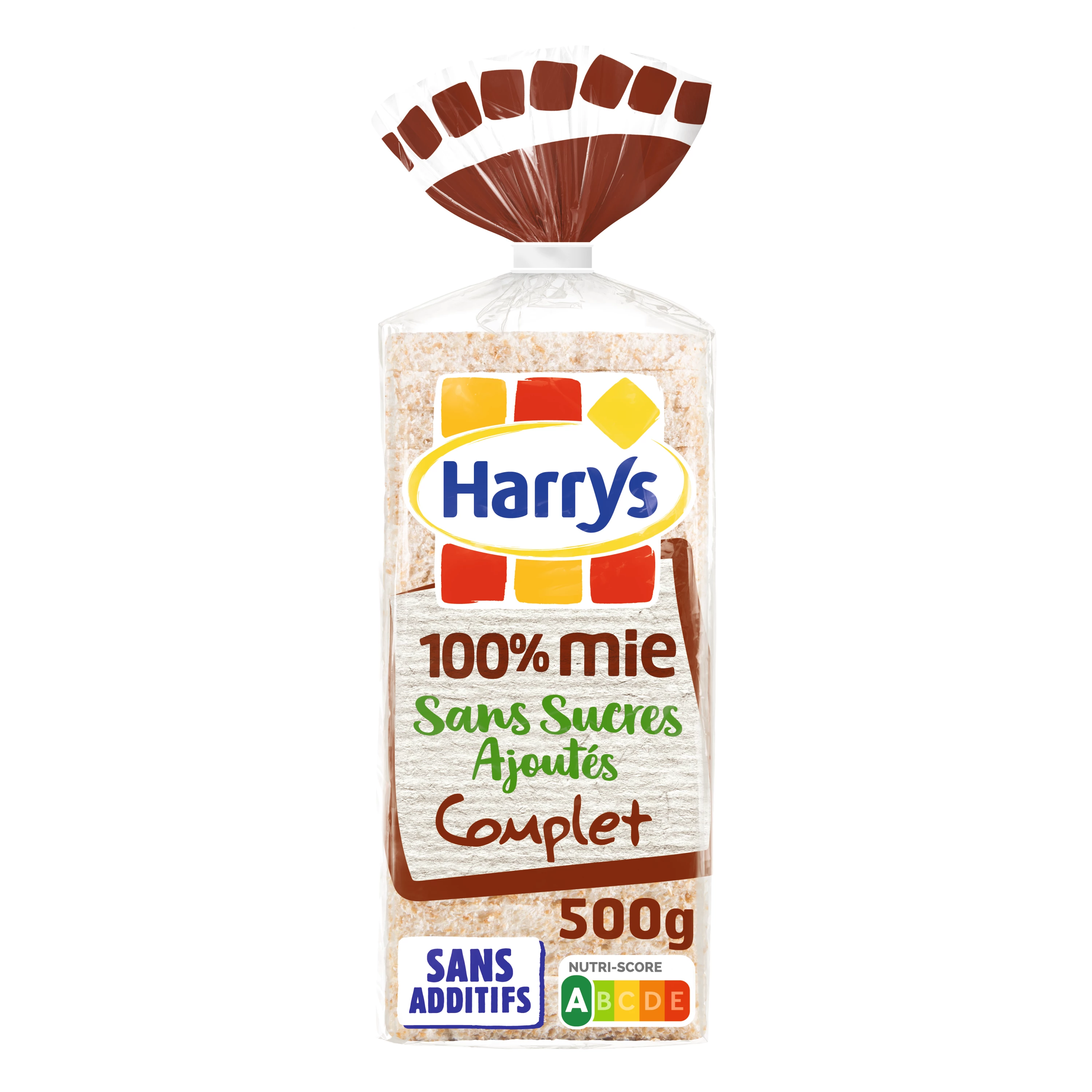 خبز كامل شرائح بدون سكر مضاف 500 جرام - HARRY'S