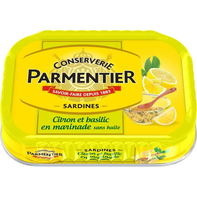 Сардины, маринад с лимоном и базиликом, 135г - PARMENTIER