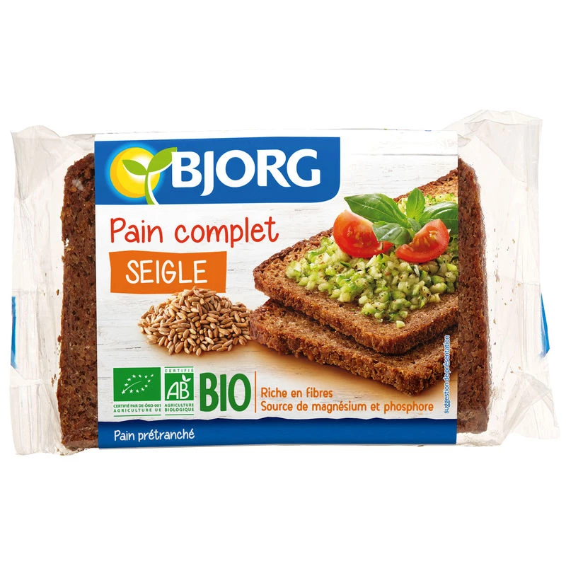 Organic wholemeal rye bread 500g - BJORG