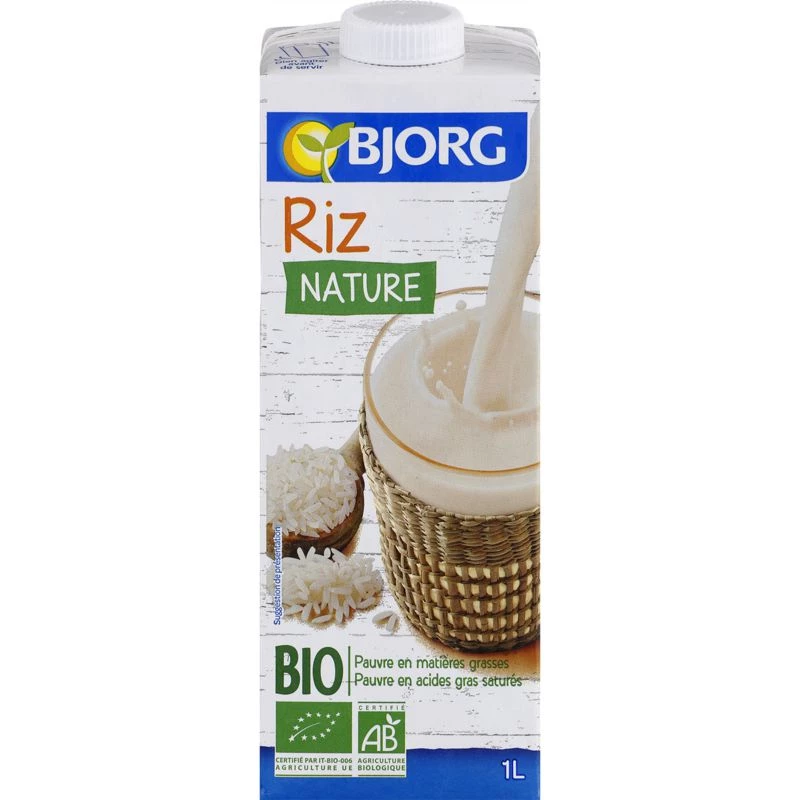 Leite de arroz natural ORGÂNICO 1L - BJORG