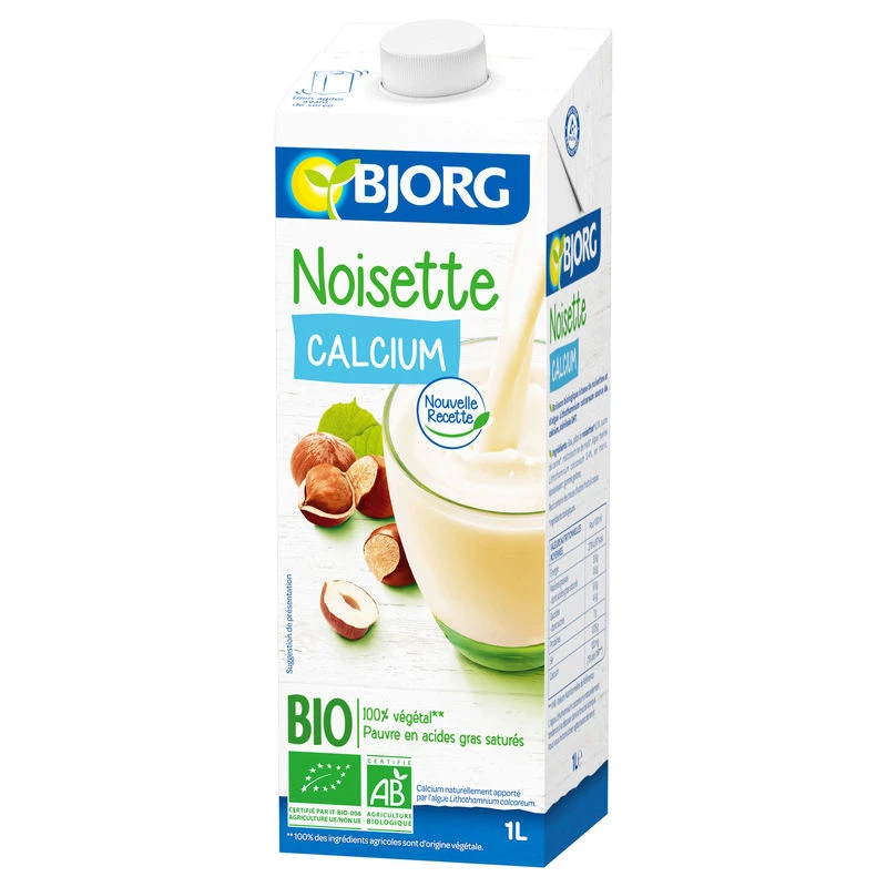 Leche de avellanas cálcica ecológica 1L - BJORG