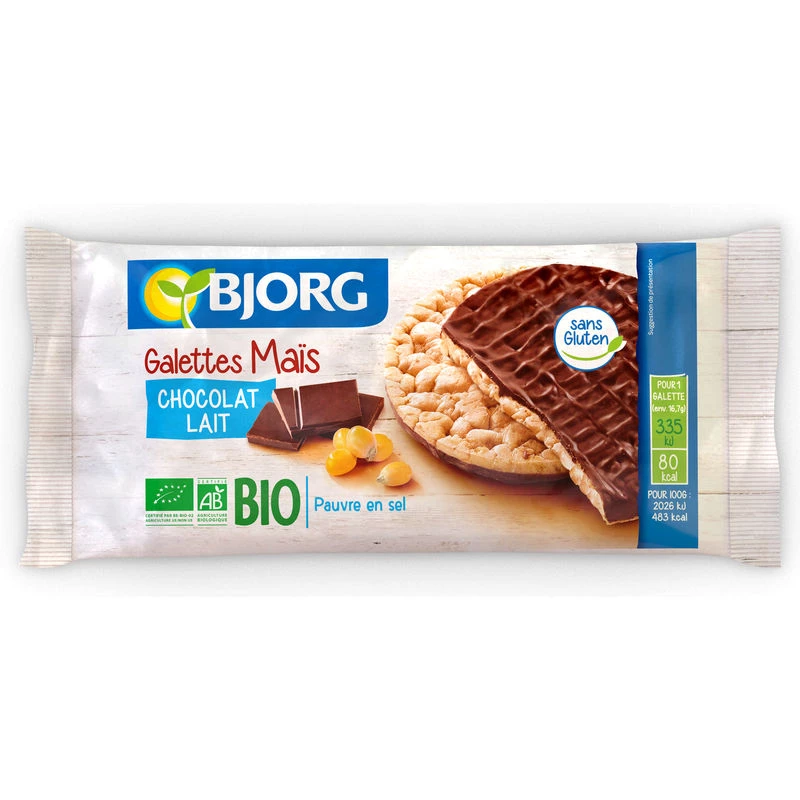 Chocolate con leche con guijarros de maíz Bj 100g